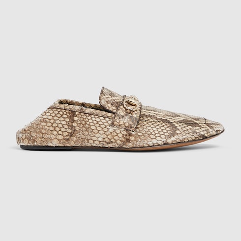 Men's Ragazzo python loafer - beige