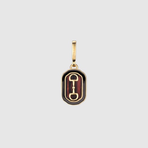 Horsebit motif charm - gold-toned brass