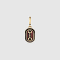 Horsebit motif charm - gold-toned brass