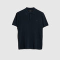 Technical knit fabric polo shirt with embroidery - dark blue