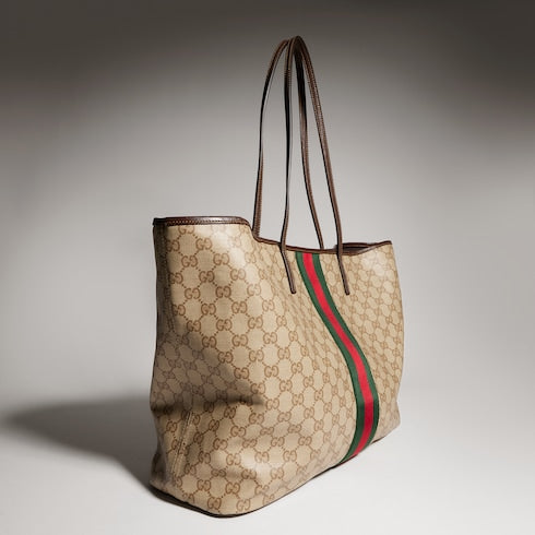 Gucci Tribeca large tote bag - sand and brown GG canvas