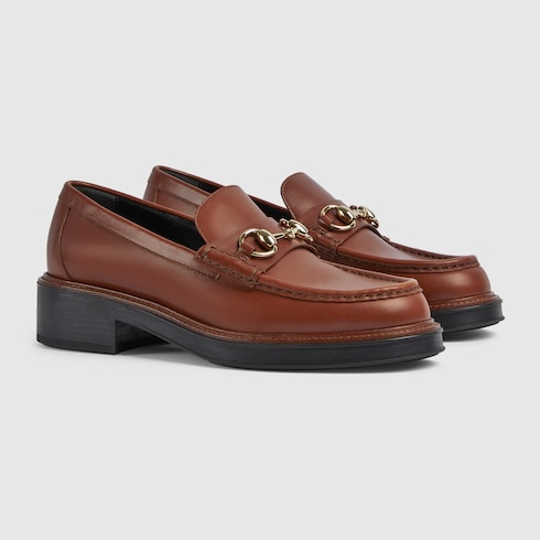 Women's Gucci Horsebit loafer - brown leather
