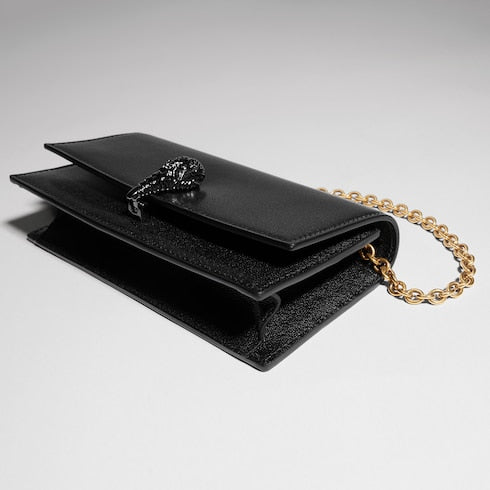 Dionysus wallet on chain - black leather