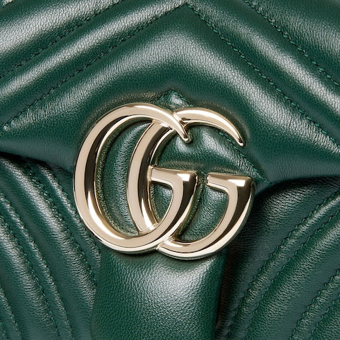 GG Marmont small shoulder bag - green leather