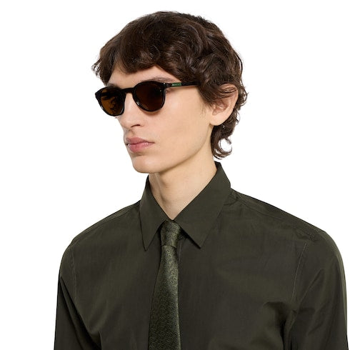 Round frame sunglasses - brown tortoiseshell