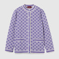 GG fine cotton jacquard cardigan - purple