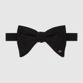 Silk crêpe bow tie - black