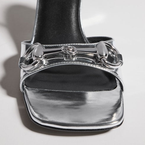 Women's Signora sandal - metallic silver leather