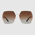Geometric frame sunglasses - rose gold-toned metal