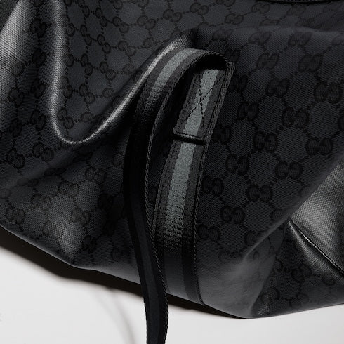 Medium duffle bag with Web - black GG canvas