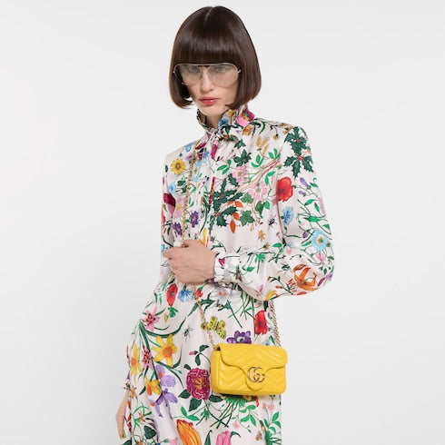 GG Marmont mini shoulder bag - yellow leather