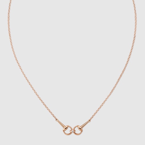 Gucci Horsebit diamond 18k chain necklace - 18k rose gold