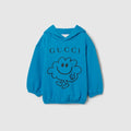 Baby cotton sweatshirt with print - blue