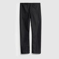 Cotton blend denim pants - black