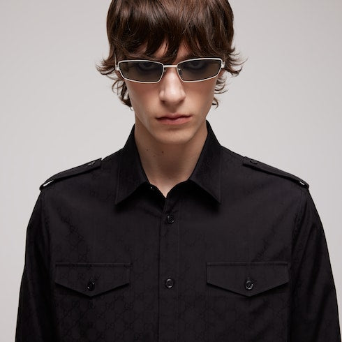 GG cotton poplin shirt - black
