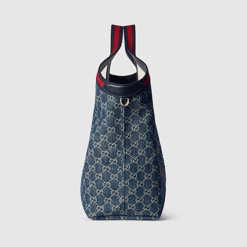 Gucci Giglio large tote bag - blue and white GG denim