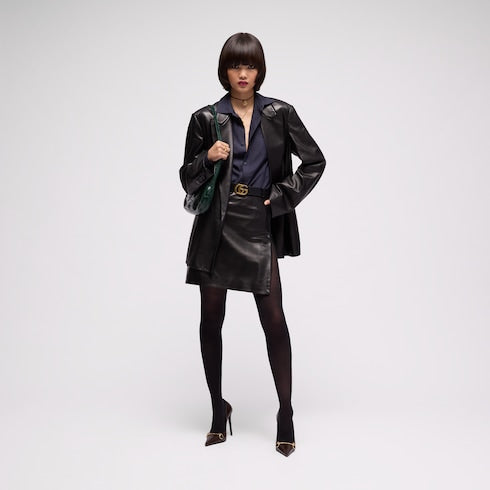 Soft nappa mini skirt - black