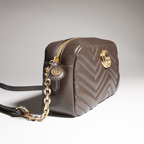 GG Marmont small camera bag - dark taupe leather