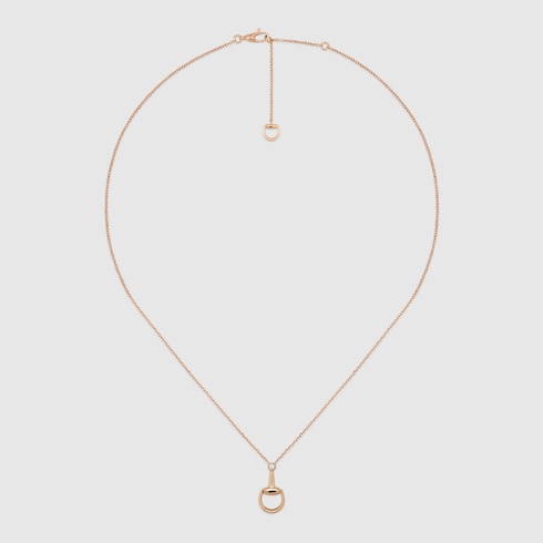 Gucci Horsebit diamond 18k pendant necklace - 18k rose gold