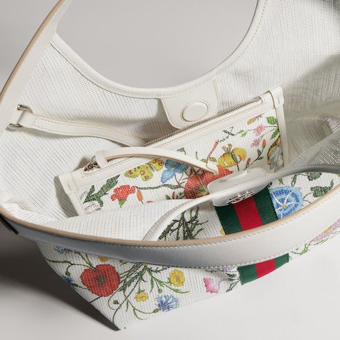 Gucci Giglio small tote bag - white and multicolor net