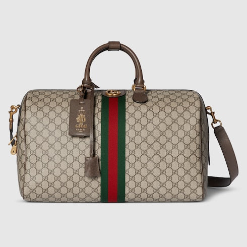 Gucci Savoy medium duffle bag - beige and dark brown fabric