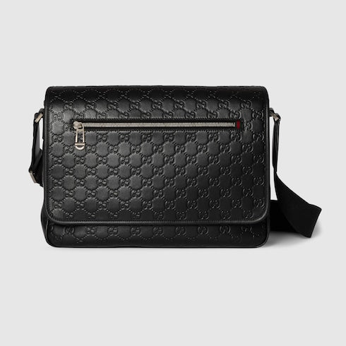 GG Emblem medium crossbody bag - black GG leather