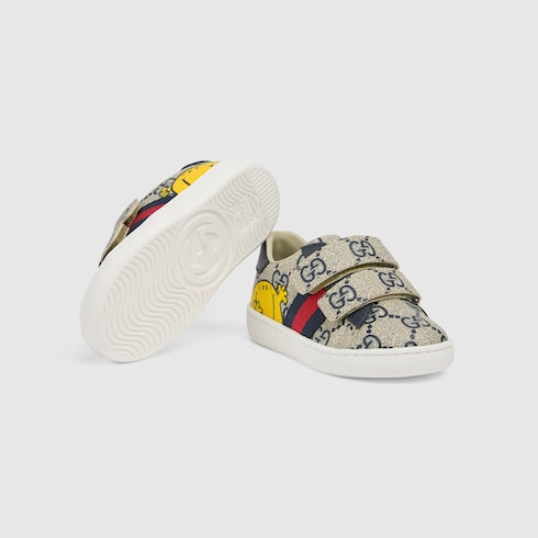 Toddler Gucci Ace sneakers - beige and blue GG Supreme