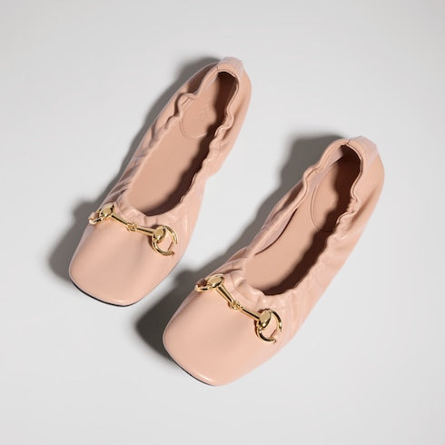 Women's Prima ballet flat - pink beige leather