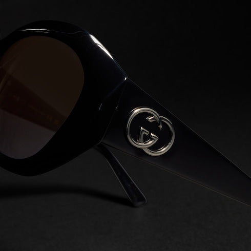Geometric-frame sunglasses - black