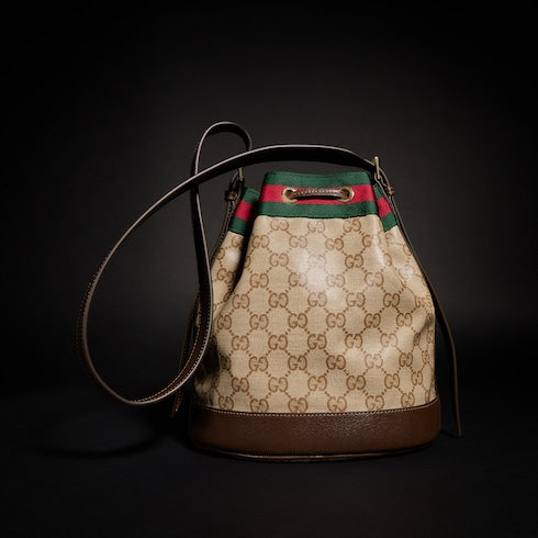 Gucci Venice small bucket bag - sand and brown GG canvas