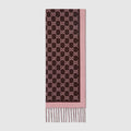 GG wool scarf - dark brown and pink