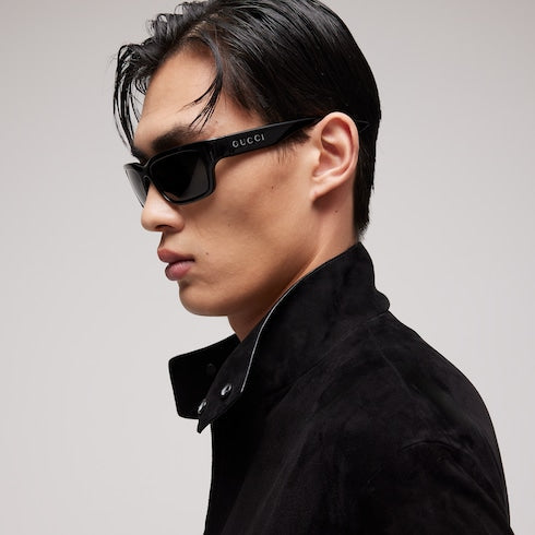 Rectangular-frame sunglasses - black