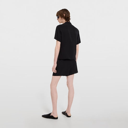 GG silk jacquard shorts - black