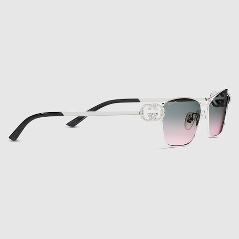 Rectangular frame sunglasses - silver