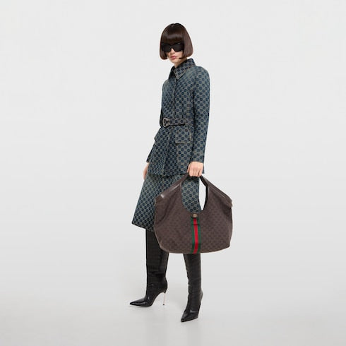 Gucci Giglio large tote bag - dark brown GG canvas