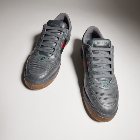 Men's wornout-effect Screener sneaker - dark grey leather