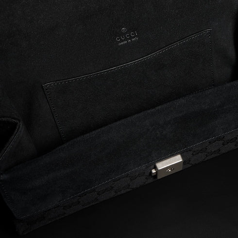 Dionysus medium shoulder bag - black GG canvas