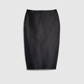 Fine silk faille midi skirt - black