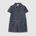 Children's denim dress with Horsebit - dark blue
