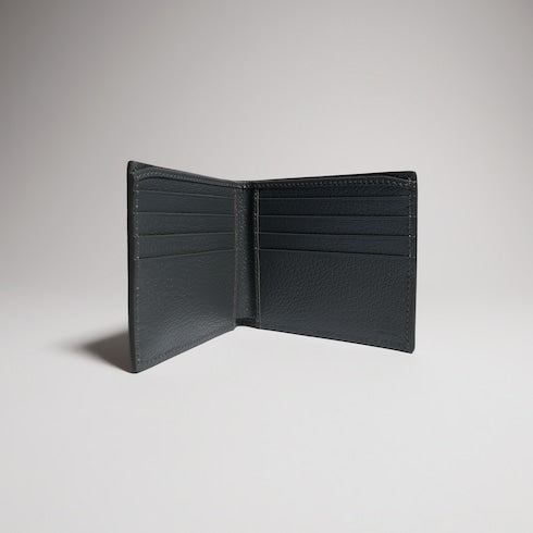 Grey interior GG bi-fold wallet - black GG Supreme