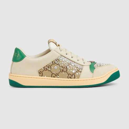 Women's GG crystal Screener sneaker - ivory leather