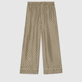 GG Supreme print silk pant - beige and ebony