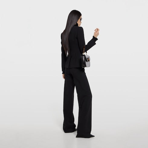 Technical stretch wool pants - black