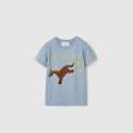 Baby cotton T-shirt with print - light blue