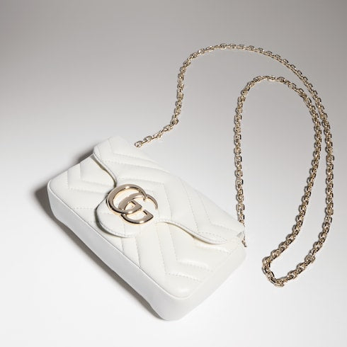 GG Marmont mini shoulder bag - white leather