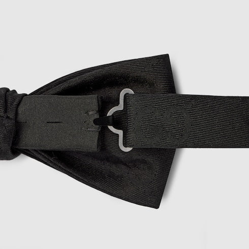 GG cotton silk bow tie - black