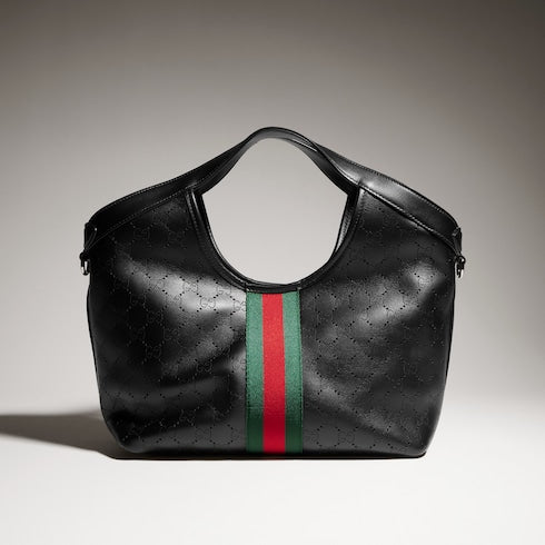 Gucci Giglio small tote bag - black GG leather