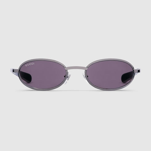 Oval frame sunglasses - dark ruthenium
