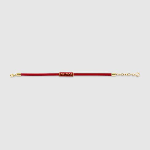 Bracelet with enamel Gucci - bright red leather