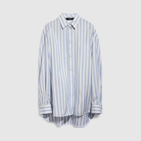 Gucci Interlocking G silk jacquard shirt - white and light blue
